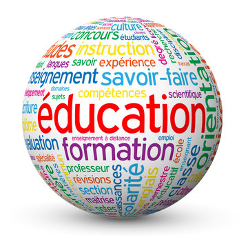Globe - Nuage de Tags "EDUCATION" (formation études diplômes)