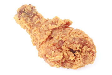 Fried chicken on white background