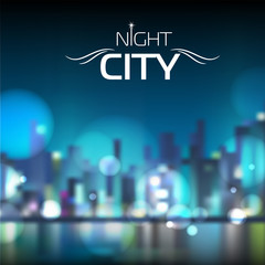 Fototapeta na wymiar Abstract blur night city background