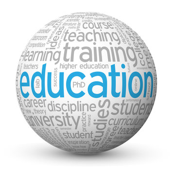 "EDUCATION" Tag Cloud Globe (training university degree exam)