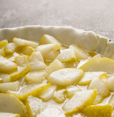 apple Tart preparation,close up