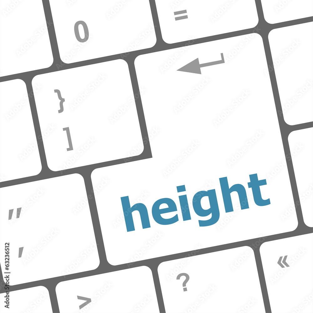 Poster height button on modern computer keyboard. internet concept
