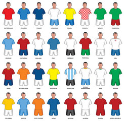 Obraz na płótnie Canvas Set of abstract nationals football uniform