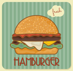 Retro hamburger poster