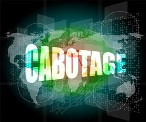 cabotage word on digital touch screen with world map