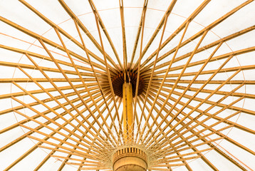 Bamboo frame of Thai tradition umbrella.