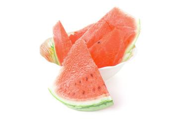 Some ripe sliced watermelon slices