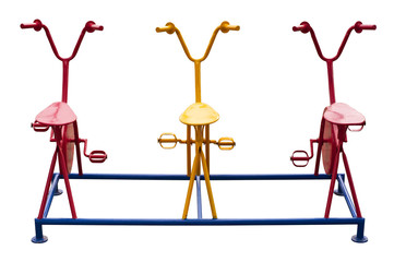 Exercise bicycle isolated.