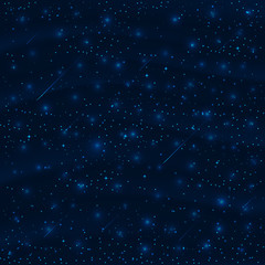 Obraz na płótnie Canvas night sky with stars, moon, meteorites