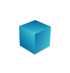 Fototapeta premium Blue cube isolated on white