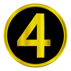 Obraz premium Gold number four button