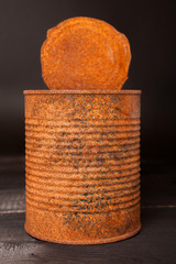 Old rusty tin
