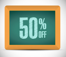 50 percent discount message illustration