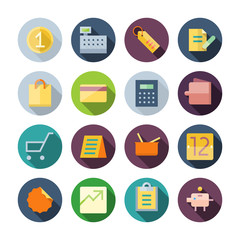 Flat Design Icons For Business and Retail