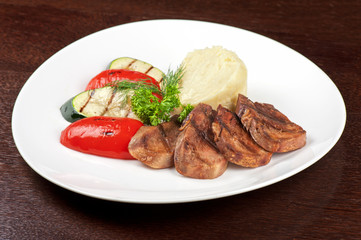 tongue with grilled vegetable