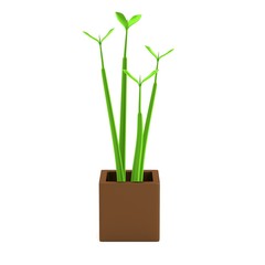 realistic 3d render of seed in pot