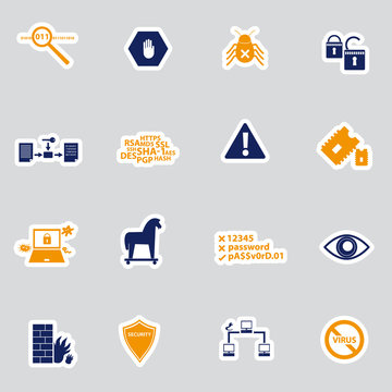 computer security stickers eps10