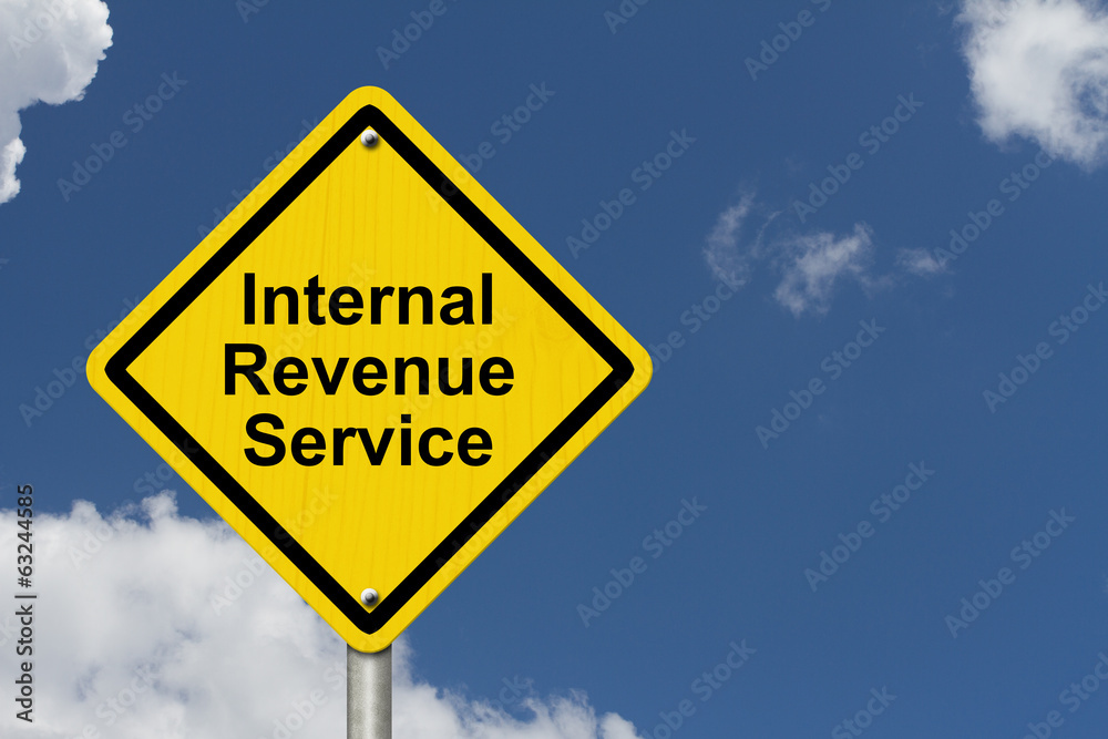 Wall mural internal revenue service warning sign