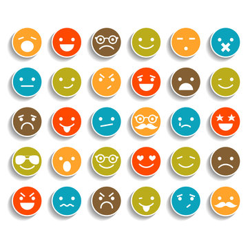 Set of color smiley icons