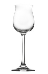 glass cup for liquor, empty and isolated