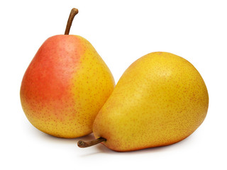 yellow pears isolated on white