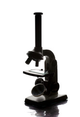 silhouette of microscope