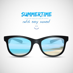 Summer sunglasses with beach reflection - 63245956