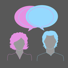 Man and woman avatars