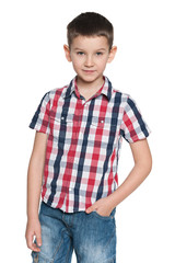 Fototapeta premium Confident fashion young boy