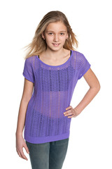 Pretty smiling preteen girl