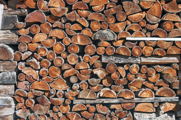 Piled up firewood