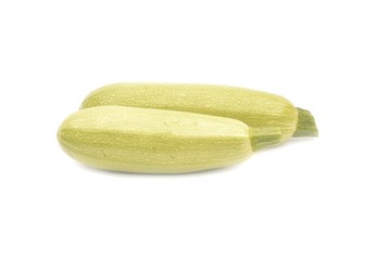 Pair of fresh green zucchini isolated on white background