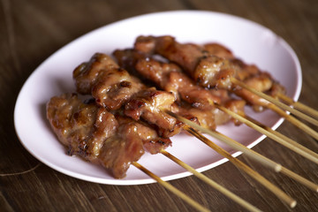 pork grill and sweet sauce in thai food