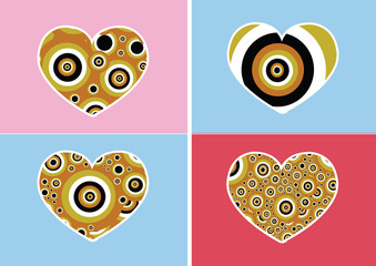 Heart Icon and Hearts symbol lines abstract idea design