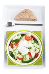 Frischer Salat von oben