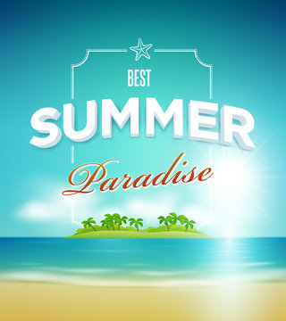 Summer paradise poster design template