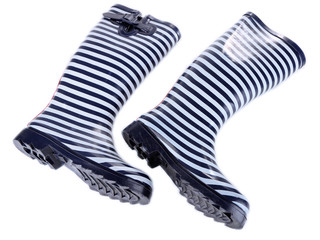 Pair of colorful gumboots isolated on white