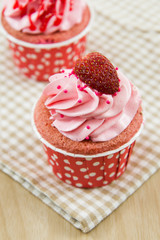 Tasty cupcake with butter cream