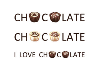 Шоколад. Надписи для дизайна