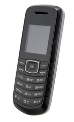 Used cellphone isolated on white background with clipping path