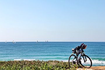 Mountain bike on the beach