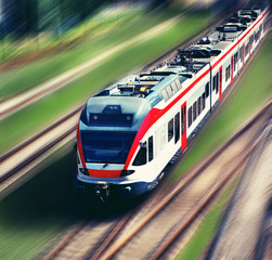 Fototapeta na wymiar high-speed train in motion blur
