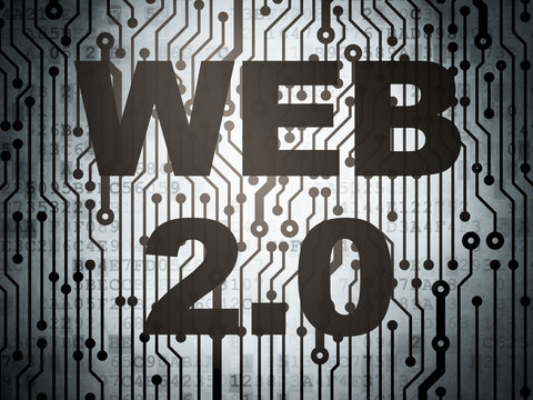 Web development concept: circuit board with Web 2.0