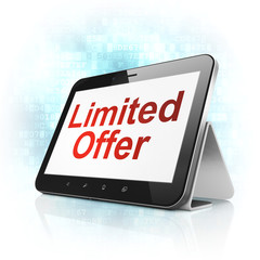 Business concept: Limited Offer on tablet pc computer
