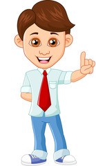 Businessman pointing finger