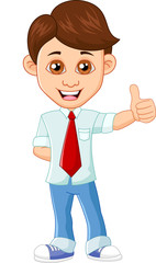 Businessman with thumb up