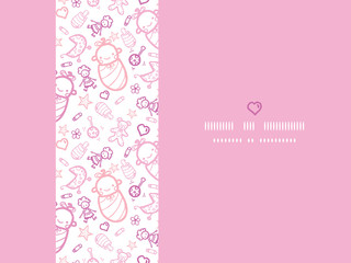 Baby girls horizontal frame seamless pattern background
