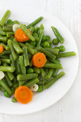 boiled vegetables on plate
