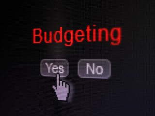 Finance concept: Budgeting on digital computer screen