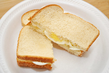 Delicious Egg Sandwich Cut in Half